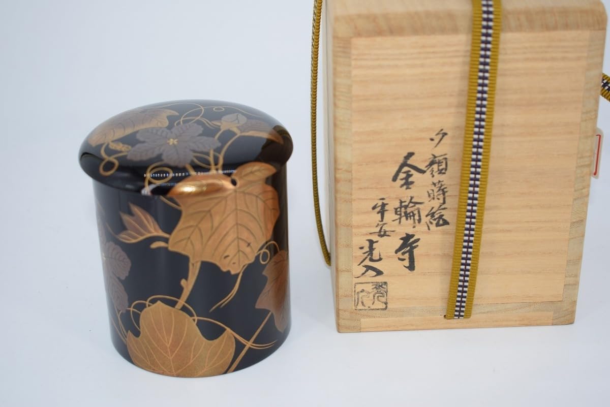 Amazon.co.jp: 茶道具 夕顔蒔絵 金輪寺 鈴木 光入 作 棗 茶道 17